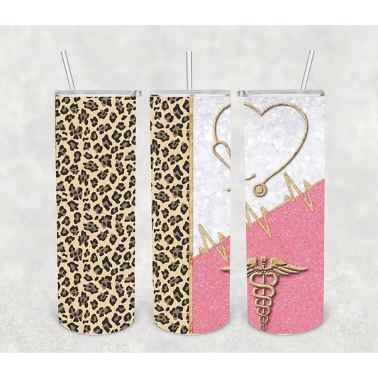 Lepoard & Pink Healthcare Tumbler